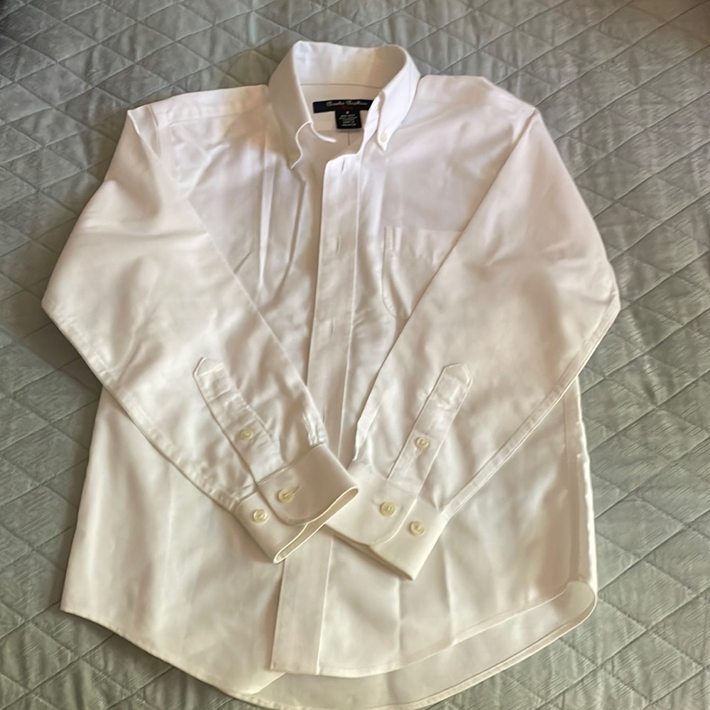 White Brooks Brothers Boys Shirt Sz 8